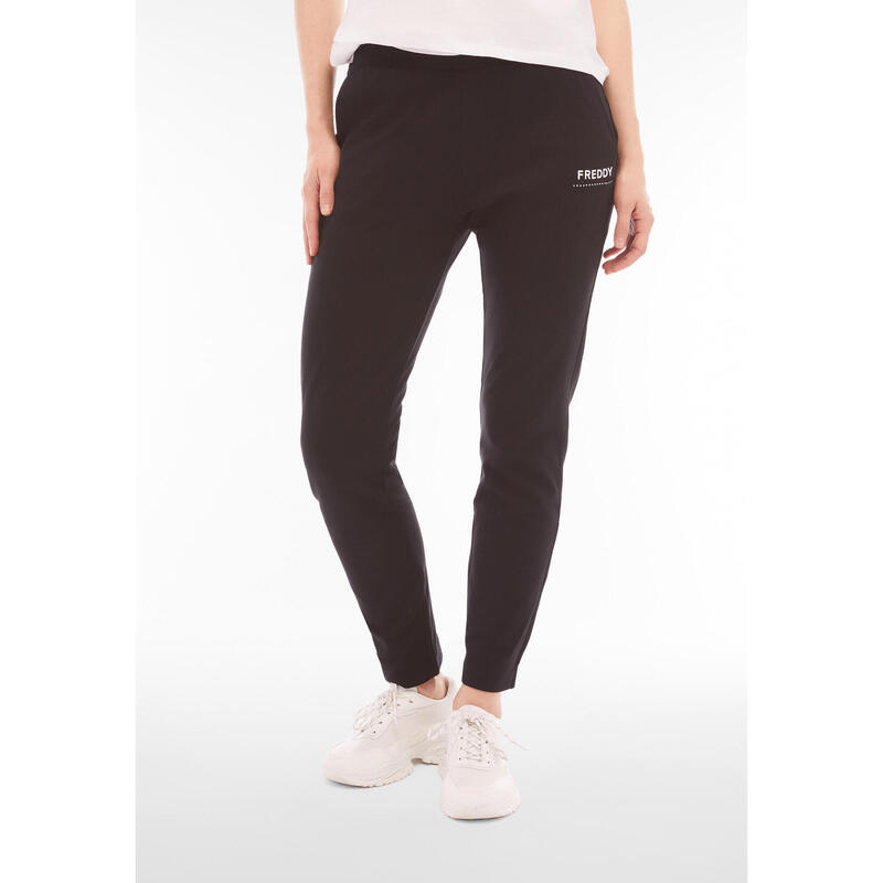 Pantalon de sport en molleton de coton coupe resserrée aux chevilles