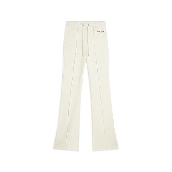 Pantalon slim en molleton de coton avec bas évasé
