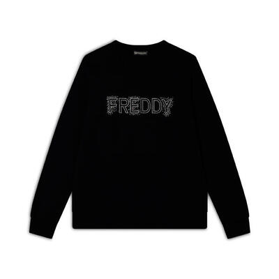 Felpa girocollo con Logo FREDDY in Strass