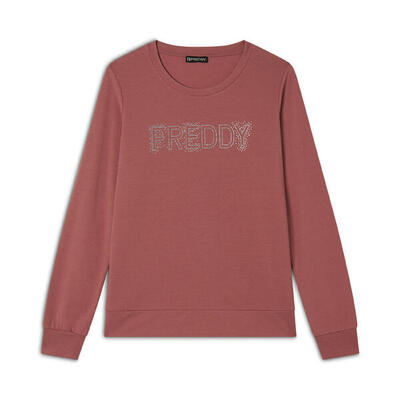 Felpa girocollo con Logo FREDDY in Strass