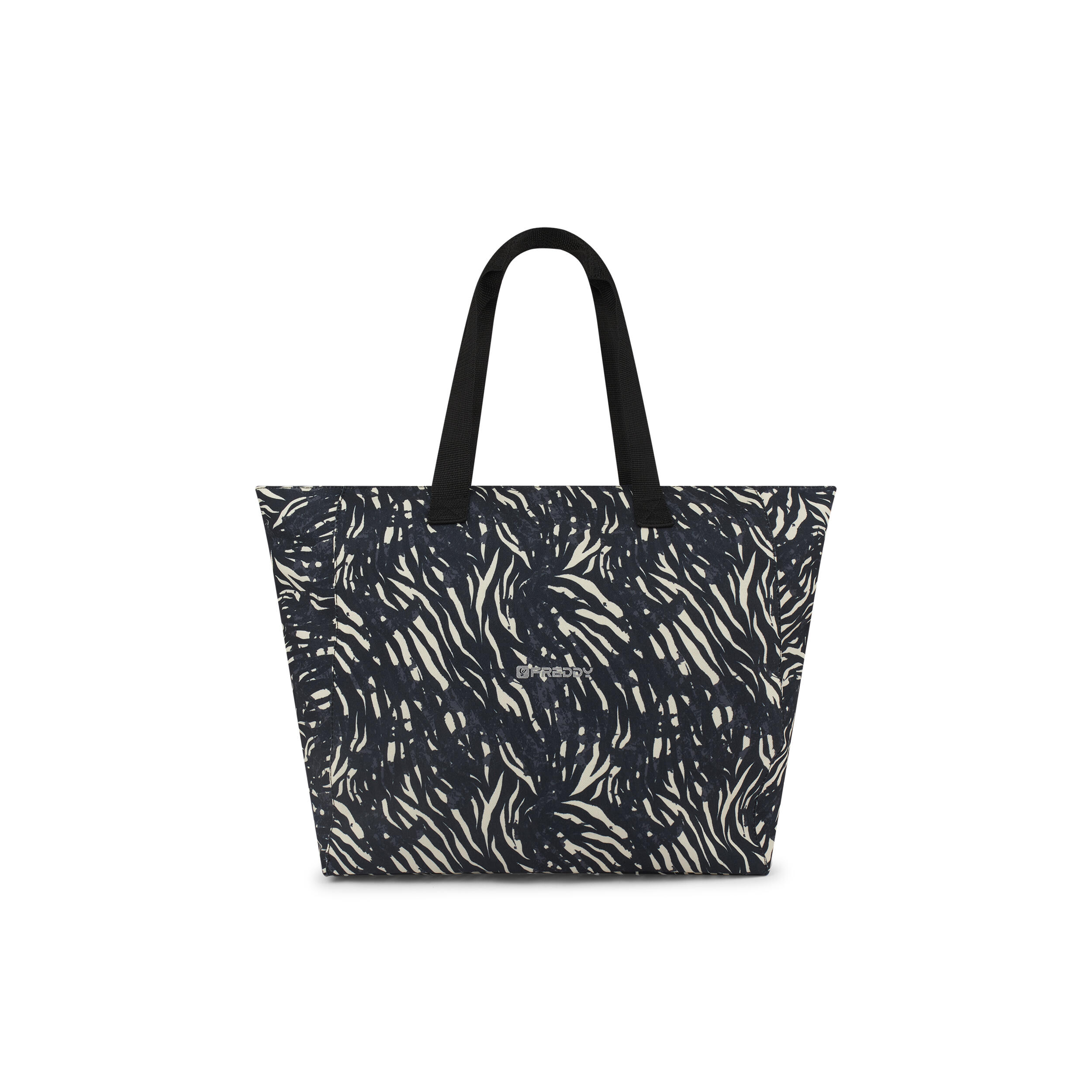 Freddy - Shopping Bag En Toile À Imprimé Animal Avec Fermeture À Glissière - Sac De Sport - Blanc|noir - Taille Unique - Decathlon