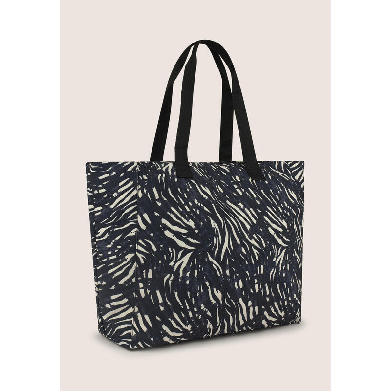 Shopping bag en toile à imprimé animal avec fermeture à glissière