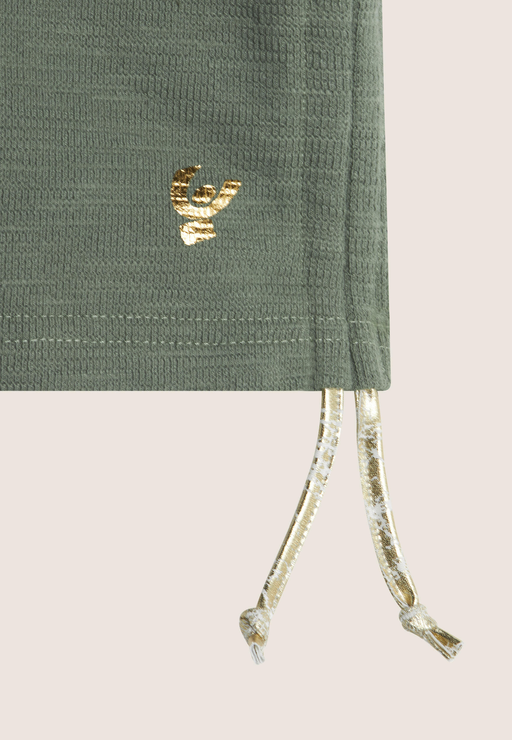 Shorts Bambina in Cotone Mélange con Coulisse Regolabili 3/3