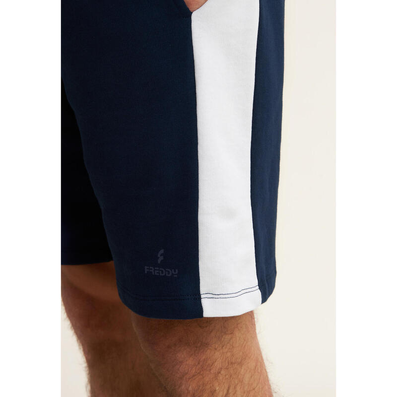 Pantalon court en molleton de coton avec détails contrastés