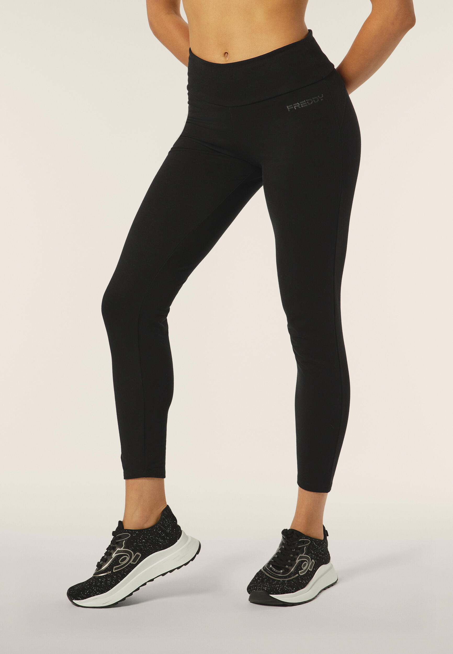 Legging en molleton brossé avec logo sur le côté 2/5