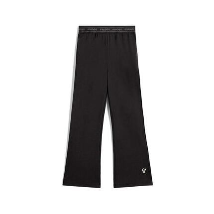 Pantalon pour fille avec coupe évasée aux chevilles et ceinture ornée d'un logo