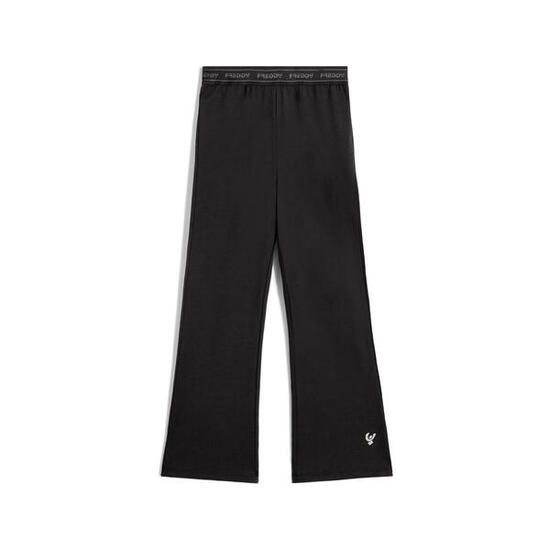 Pantalon pour fille avec coupe évasée aux chevilles et ceinture ornée d'un logo