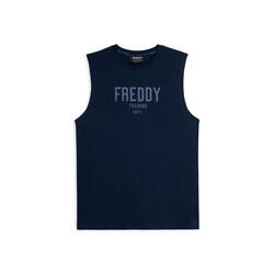 Débardeur en coton avec imprimé frontal ton sur ton