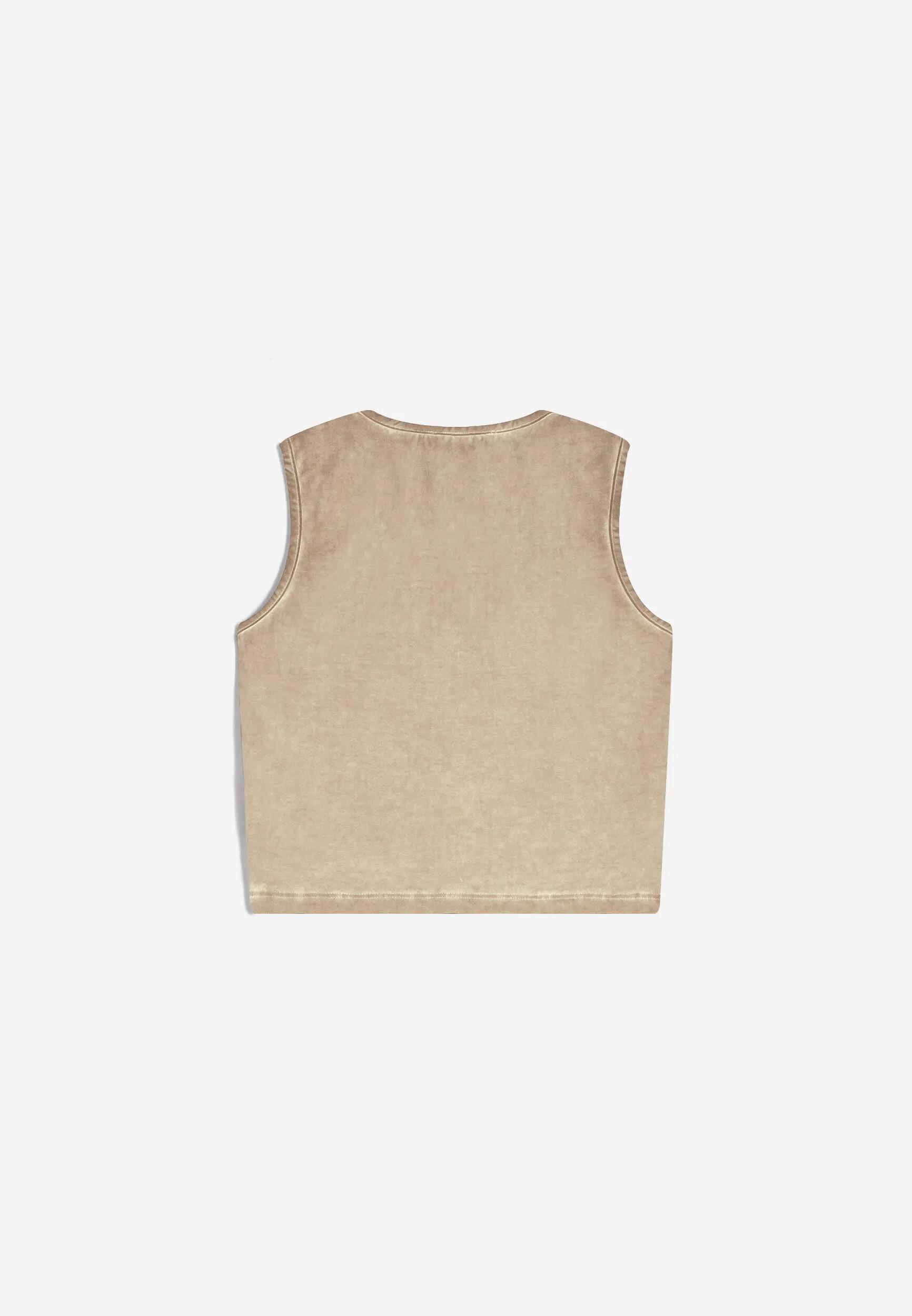 Top ajusté en jersey à effet usé 5/6