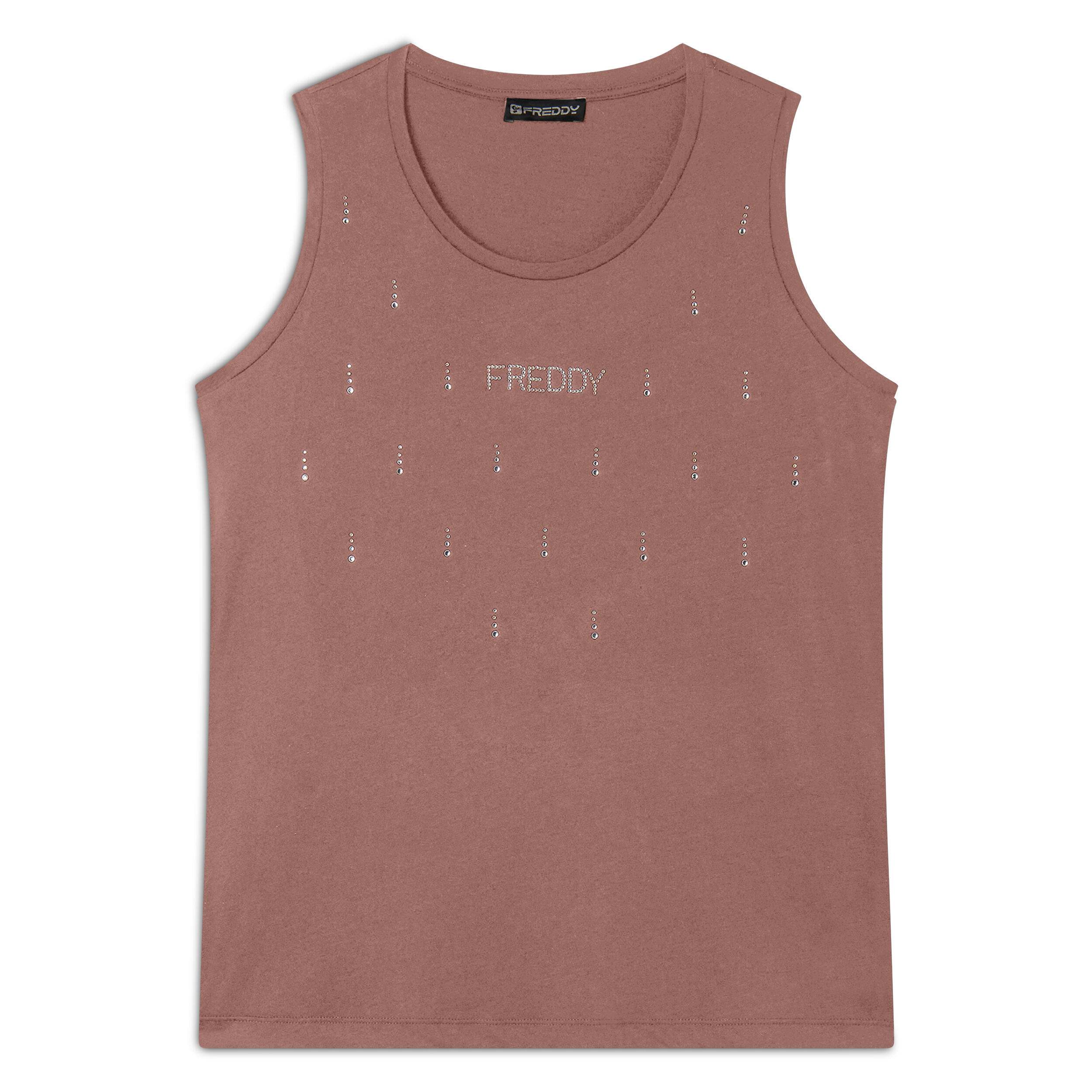 Freddy - Débardeur En Jersey Modal Décoré De Paillettes - Débardeur - Bordeaux|marron - 36 Xs - Decathlon