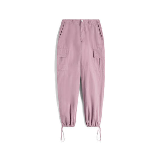 Pantaloni cargo in canvas tinto capo