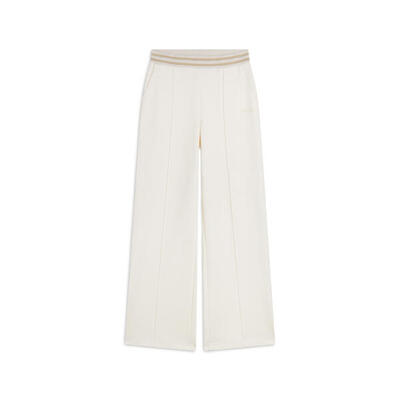 Pantalone donna wide leg in felpa garzata