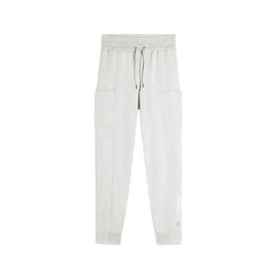Pantalone donna in felpa con vita alta e tasche laterali