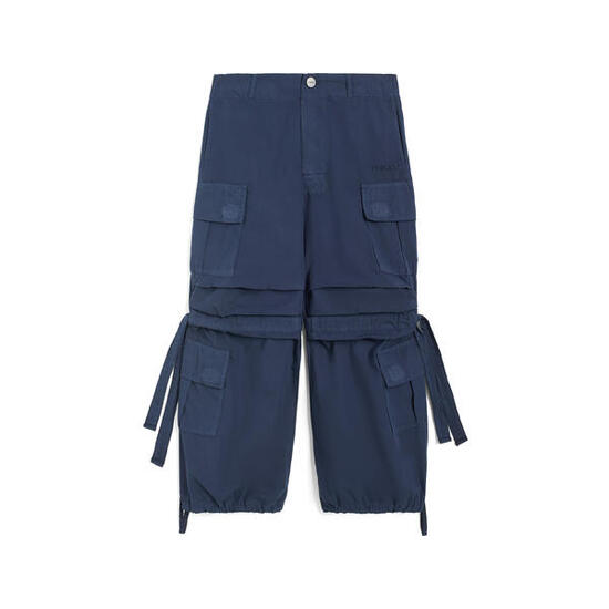Pantalon cargo pour fille en coton teint en pièce