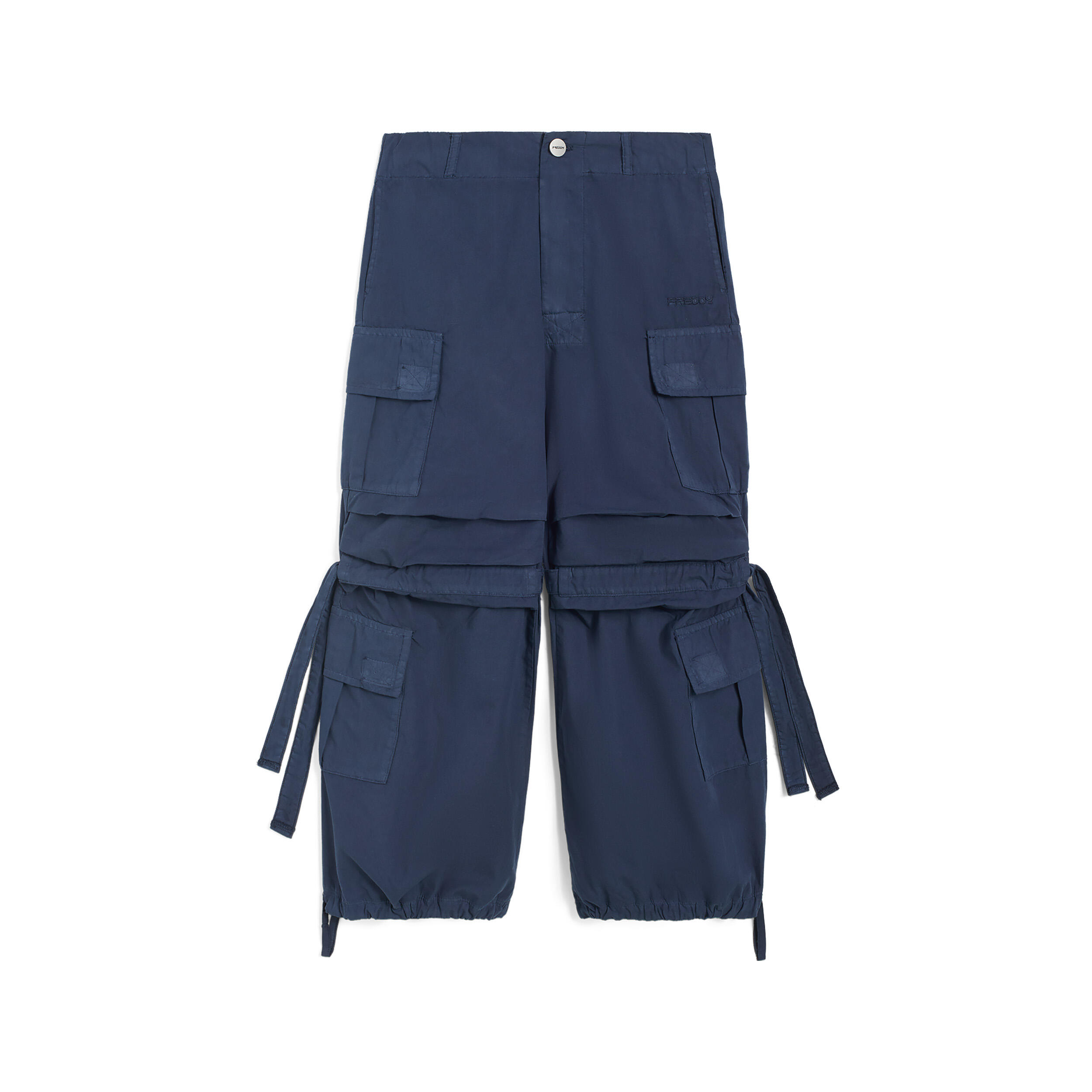Freddy - Pantalon Cargo Pour Fille En Coton Teint En Pièce - Pantalons - Bleu - 10 À 12 Ans - Decathlon