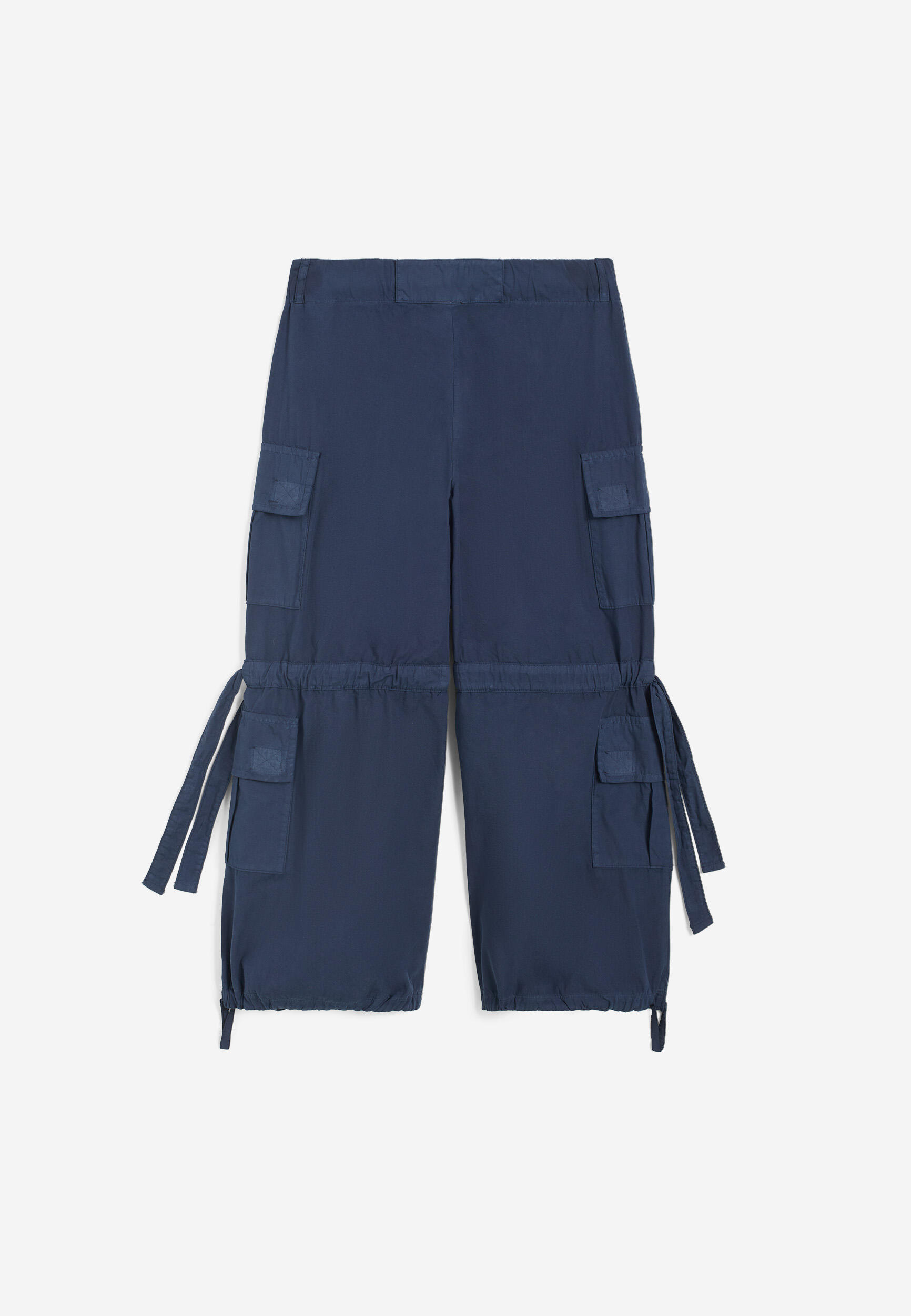 Pantaloni cargo da bambina in cotone tinto capo 2/3
