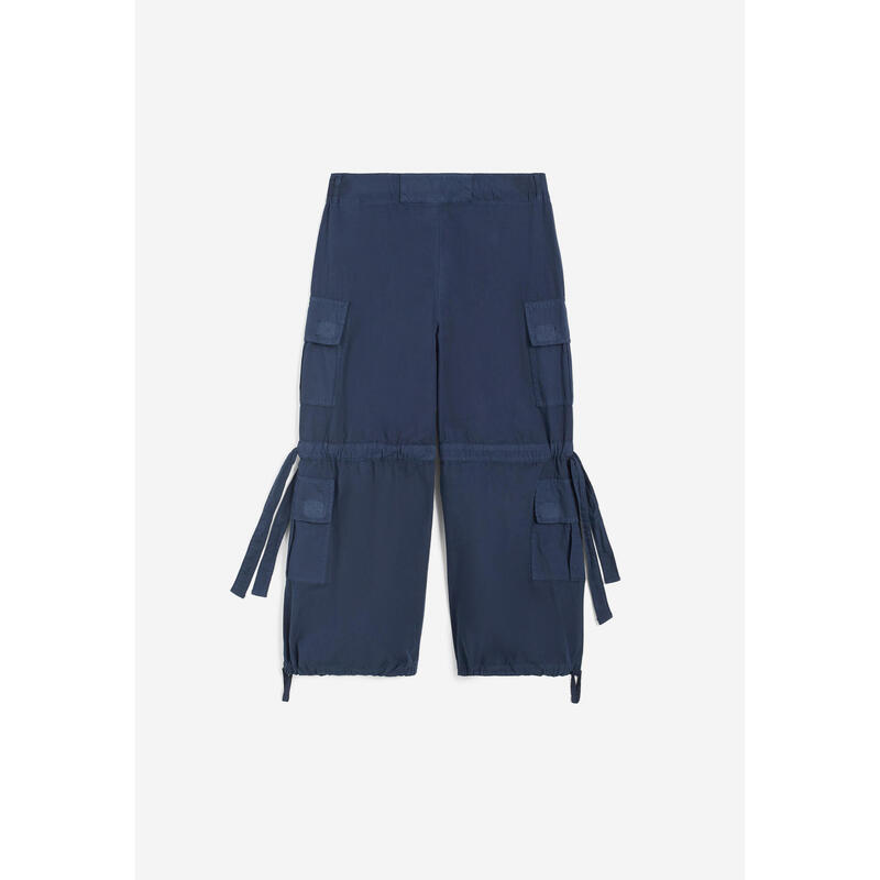 Pantalon cargo pour fille en coton teint en pièce