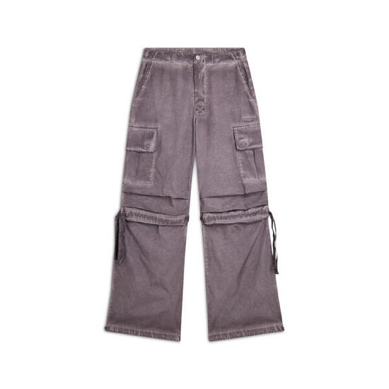 Pantalon cargo pour femmes en popeline à effet usé