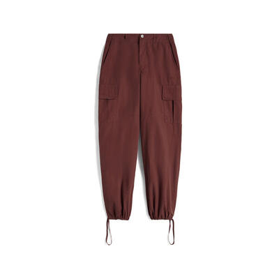 Pantaloni cargo in canvas tinto capo