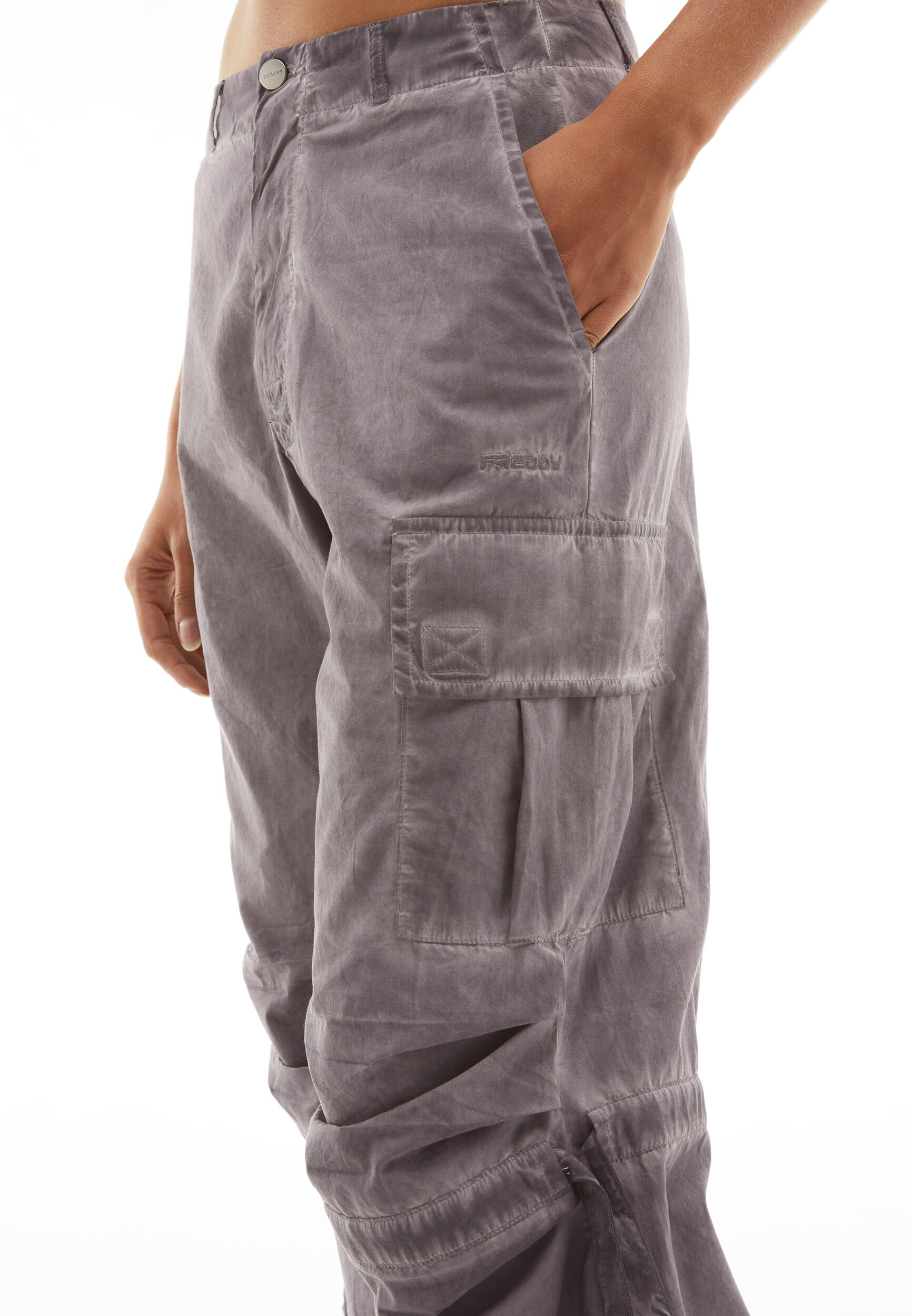 Pantalon cargo pour femmes en popeline à effet usé 4/7