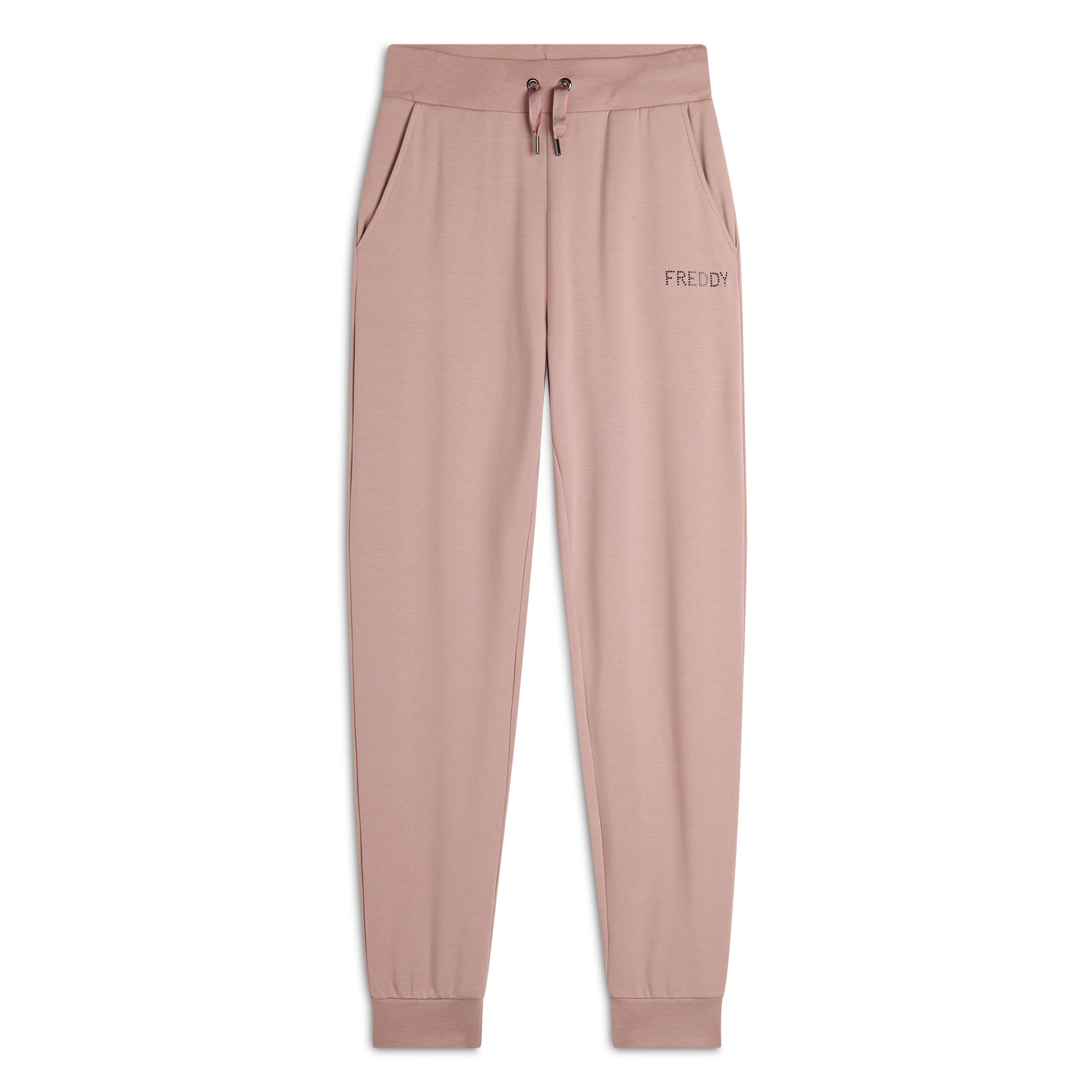 FREDDY Pantalone Donna in Felpa Viscosa con Logo FREDDY in Strass