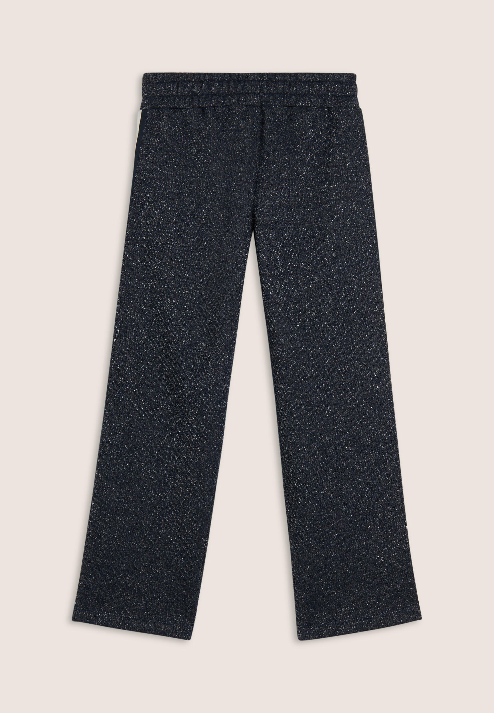 Pantaloni da bambina in cotone e lurex con gamba dritta 2/3