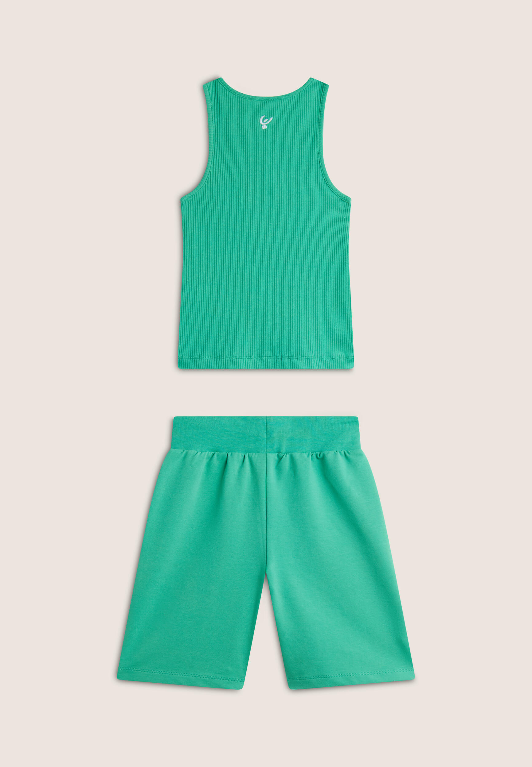 Completo Bambina con Canotta a Costine e Pantaloncini 2/3