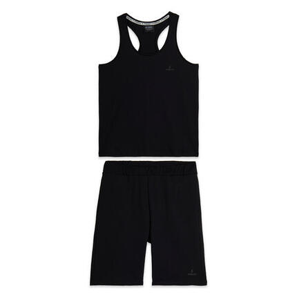 Tenue de sport en coton avec débardeur et bermuda