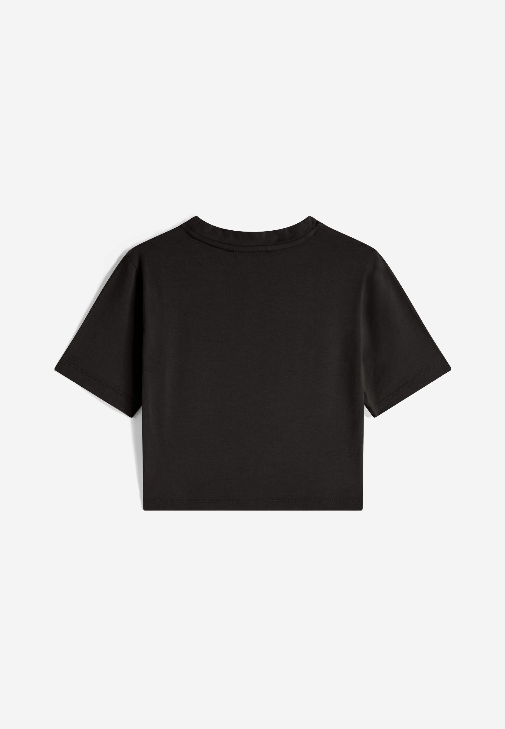 T-shirt slim fit corta in tessuto jersey tinto capo 2/3
