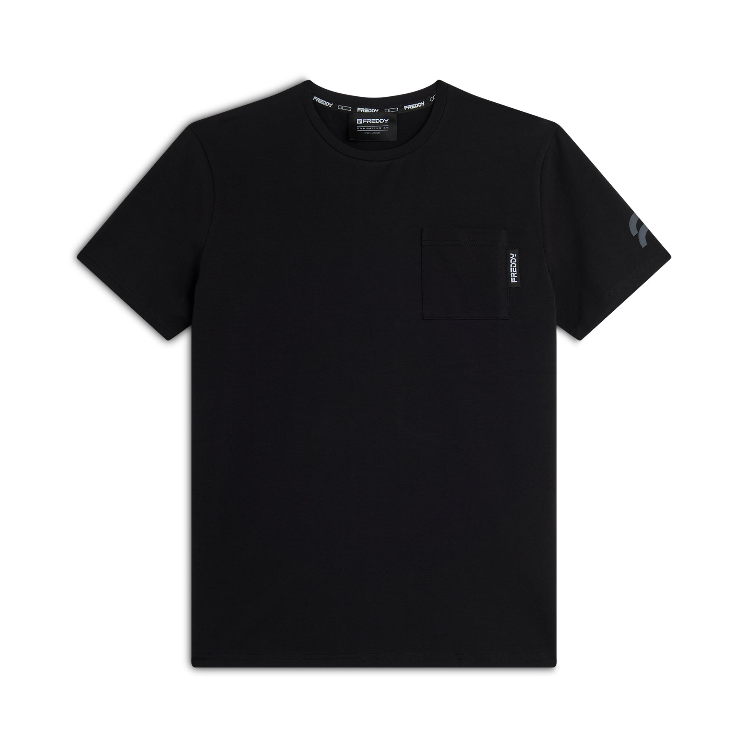 FREDDY T-shirt Uomo in Jersey di Cotone con Taschino sul Petto