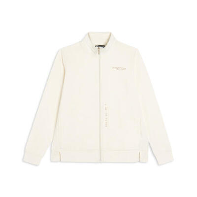 Felpa comfort in jersey con zip e collo alto
