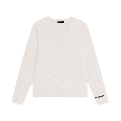 T-shirt donna comfort fit manica lunga con stampa floreale