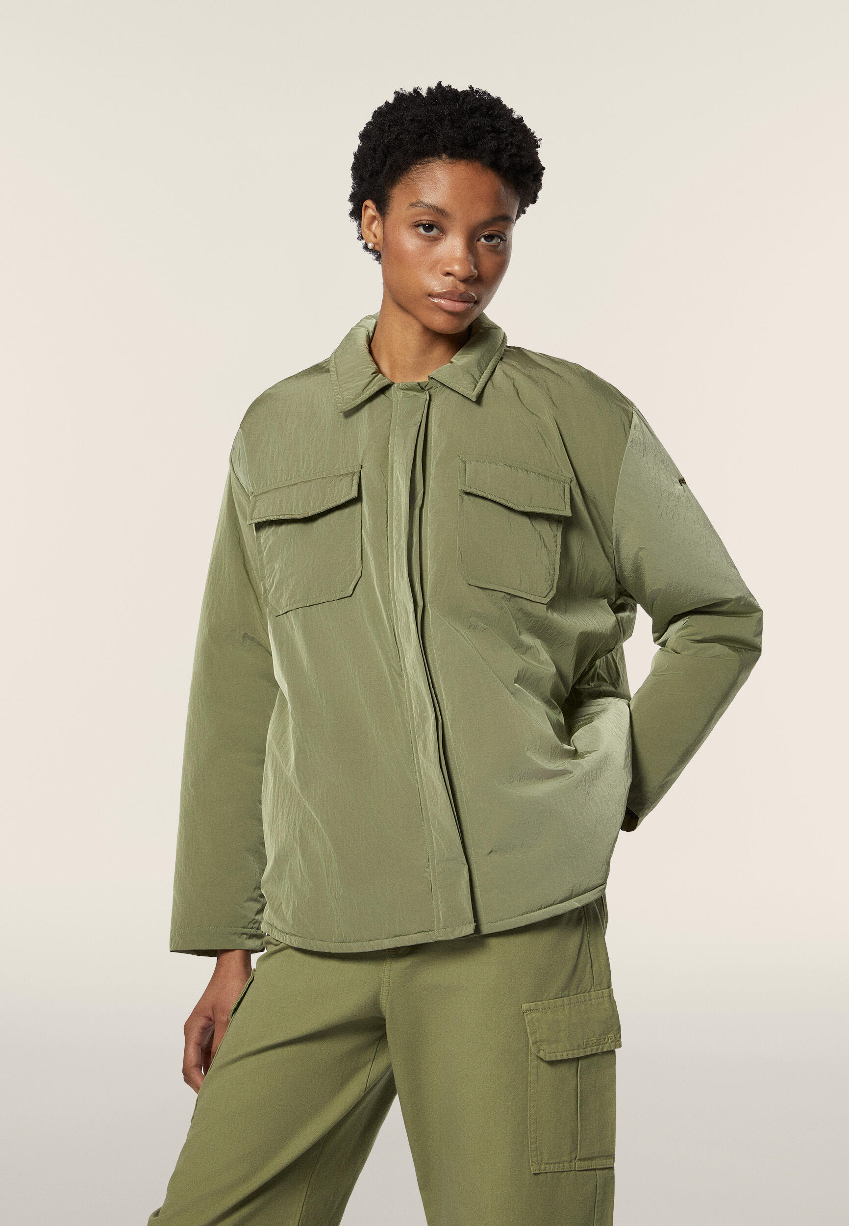 Chemise avec rembourrage et coupe surdimensionnée en nylon navette 2/7