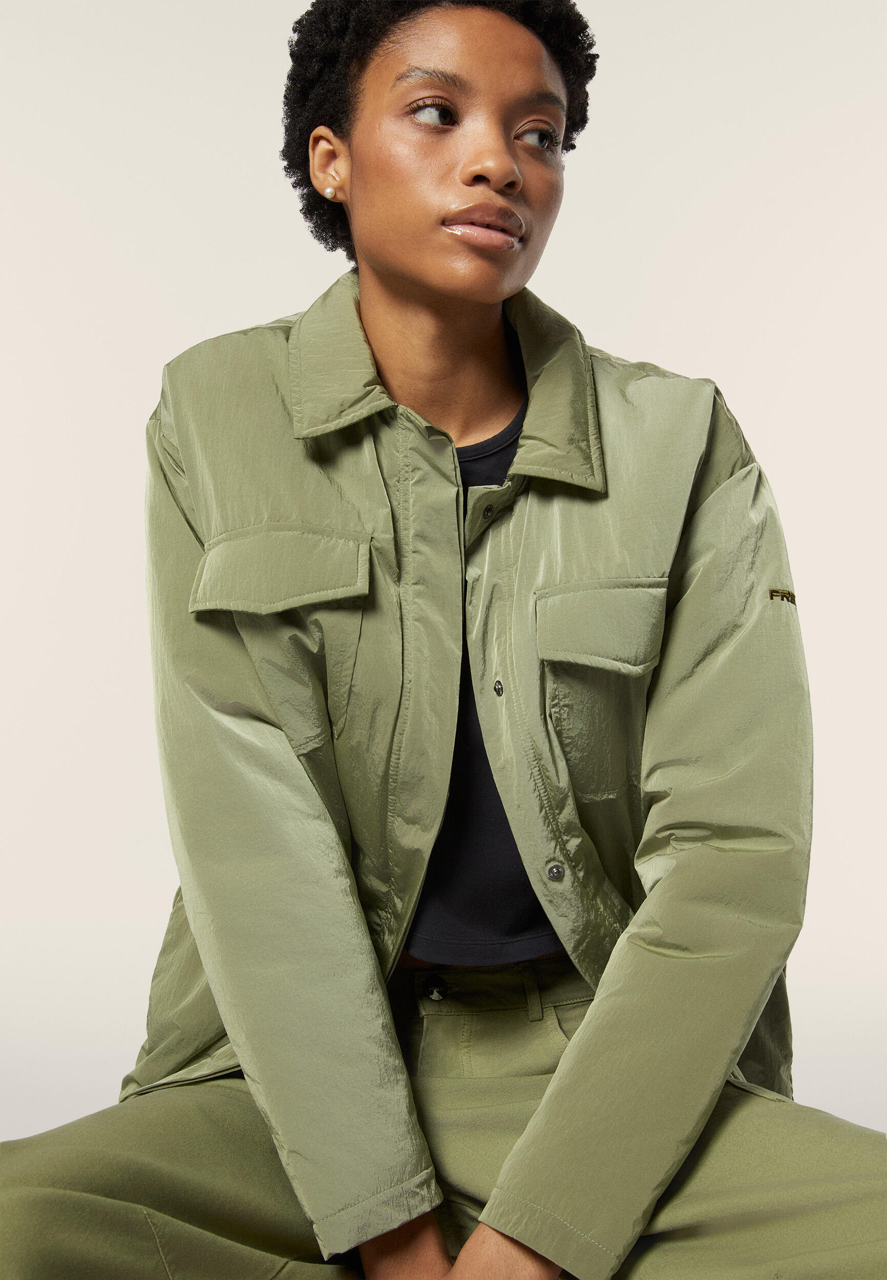 Chemise avec rembourrage et coupe surdimensionnée en nylon navette 5/7