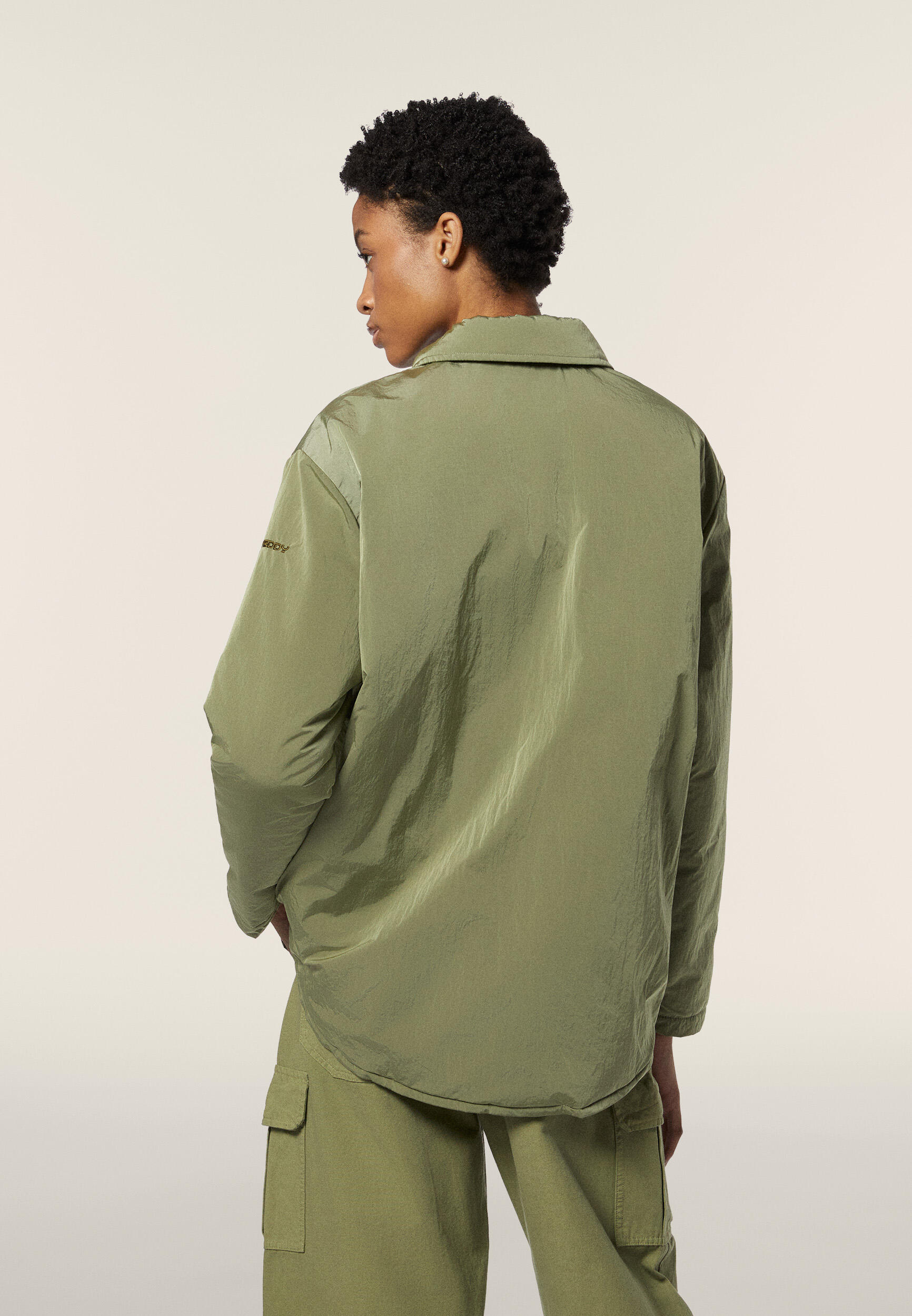 Chemise avec rembourrage et coupe surdimensionnée en nylon navette 3/7