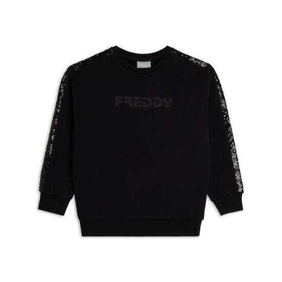 Felpa Bambina con bande di paillettes e logo FREDDY