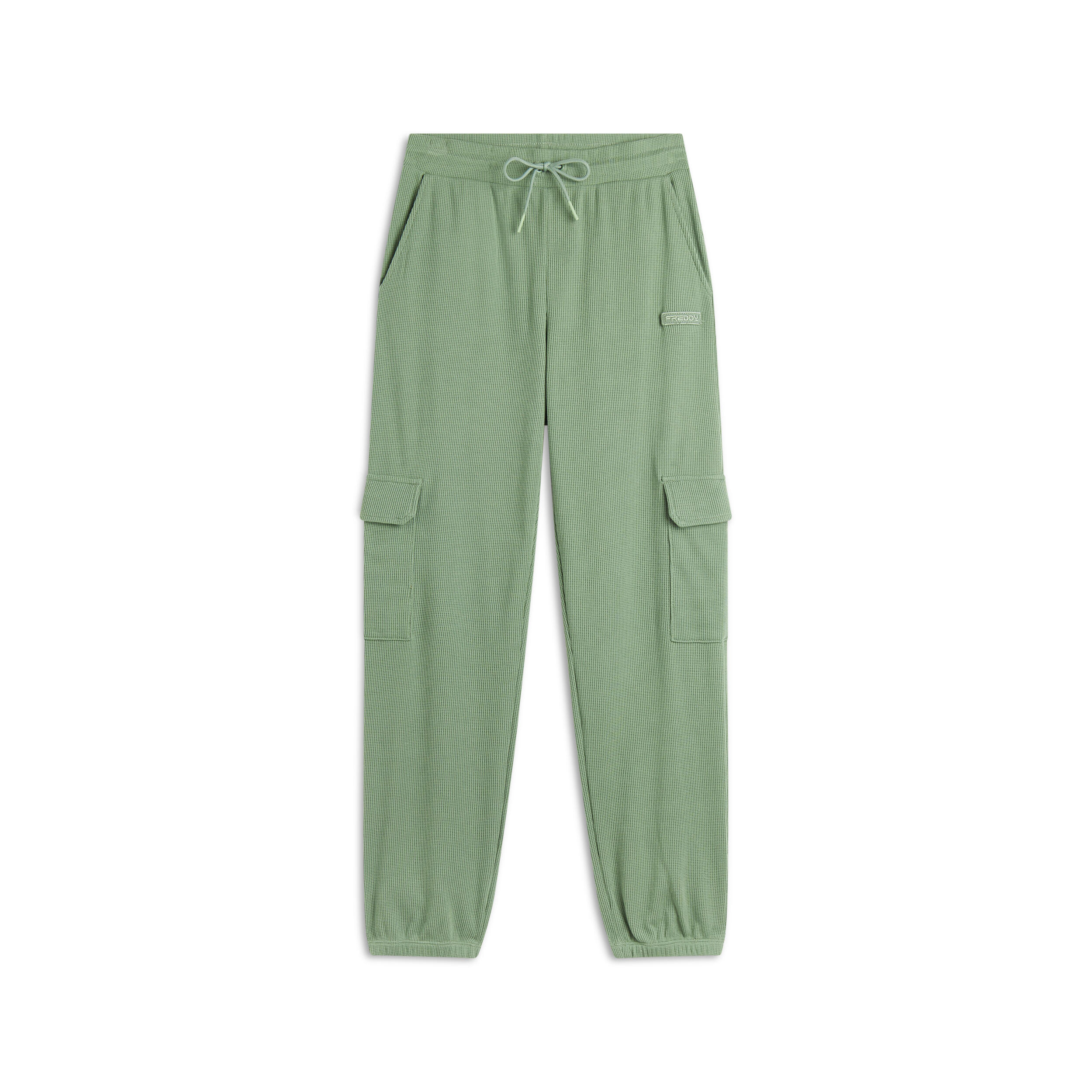 FREDDY Pantaloni cargo da donna in tessuto jersey waffle