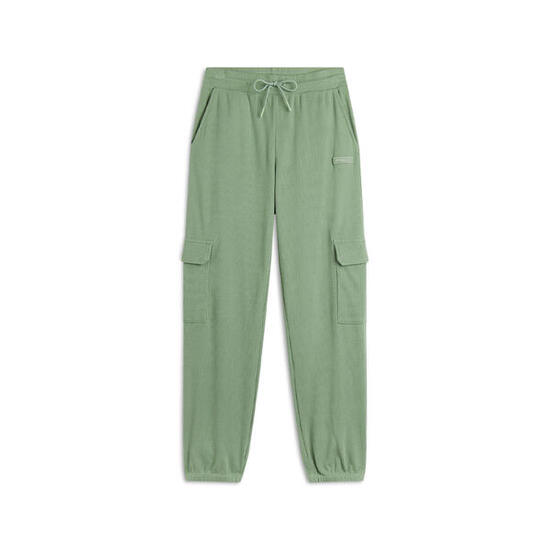 Pantaloni cargo da donna in tessuto jersey waffle