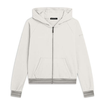 Felpa donna zip e cappuccio slim fit con tasche a marsupio