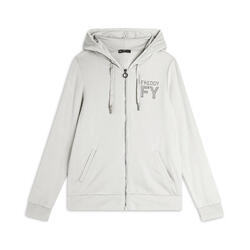 Sweat-shirt pour femmes avec fermeture zippée et capuche doublée de velours