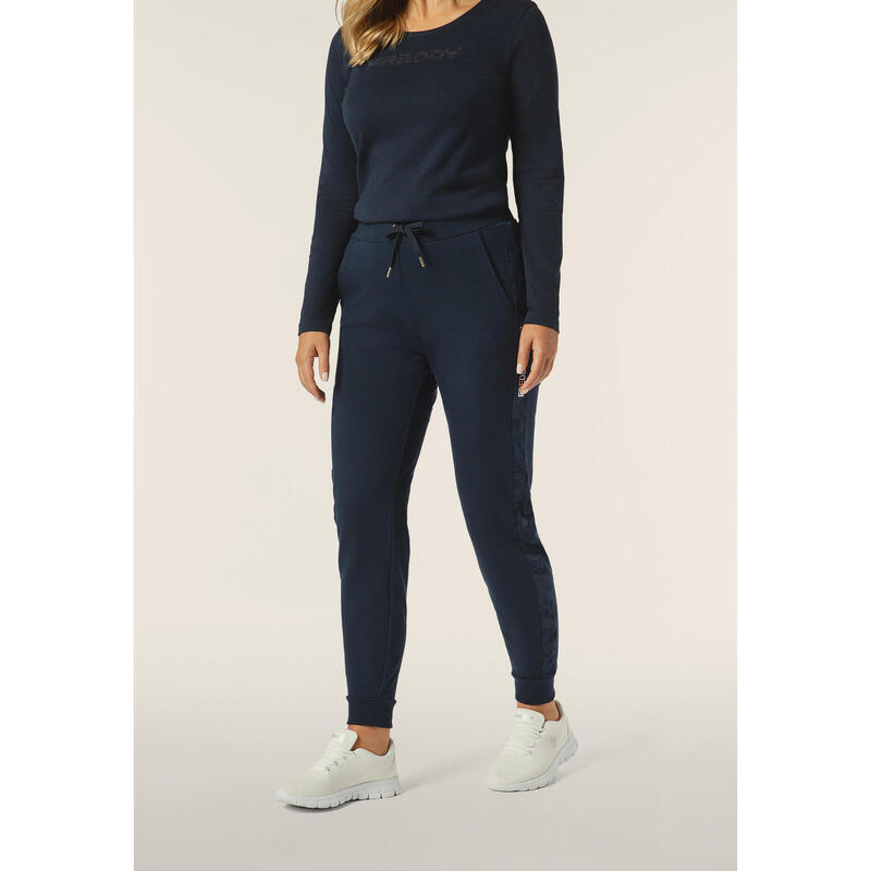 Pantalon en molleton brossé pour femmes avec bandes à motifs paisley