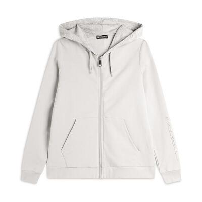 Felpa donna con cappuccio fantasia paisley e chiusura zip
