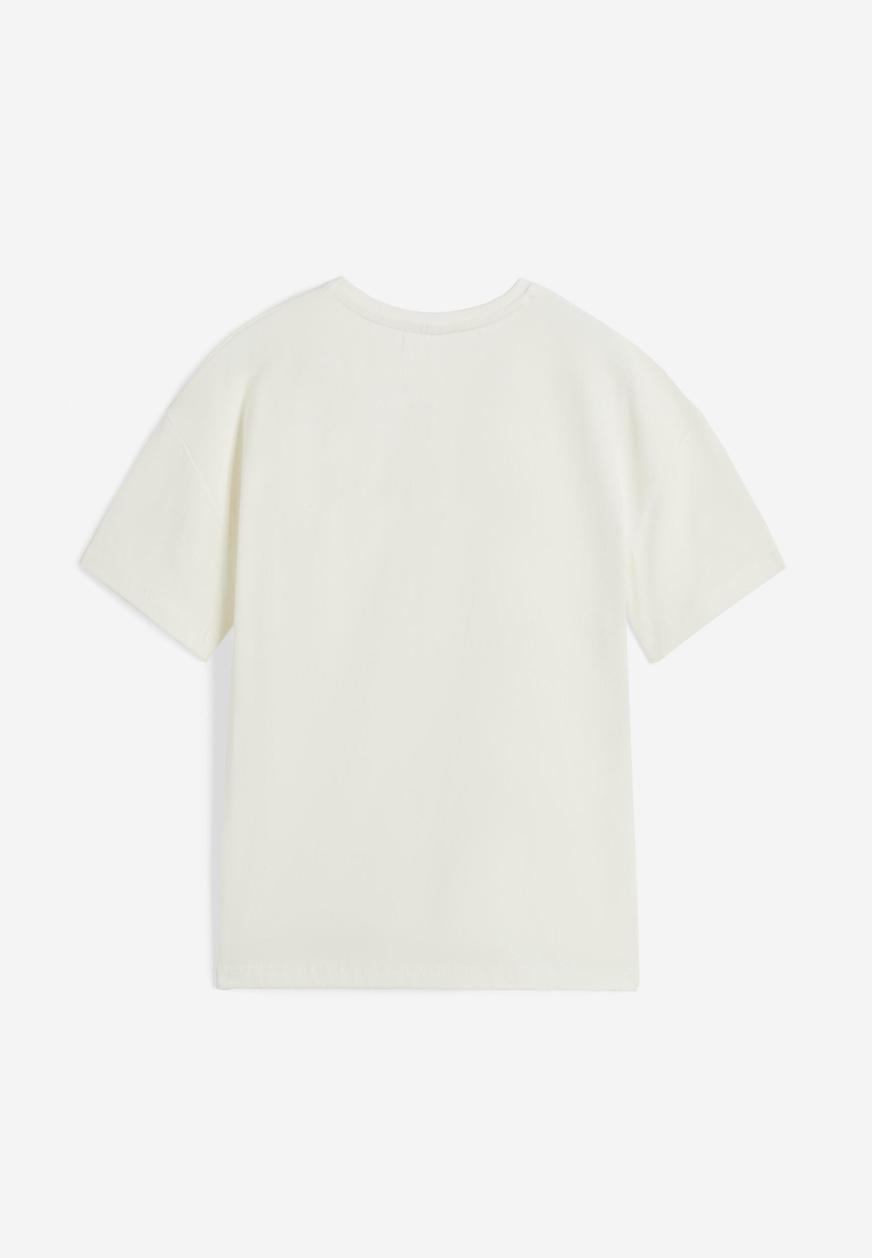 T-shirt da bambina oversize con logo specchiato 2/3