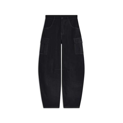 Pantalon cargo en toile, coupe carotte
