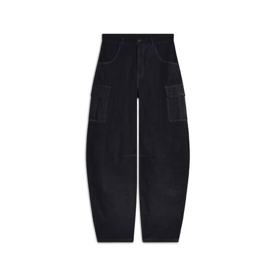 Pantalon cargo en toile, coupe carotte