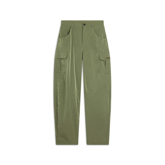 Pantalon cargo en nylon navette coupe carotte
