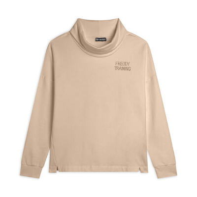 Felpa donna comfort fit con collo a tubo