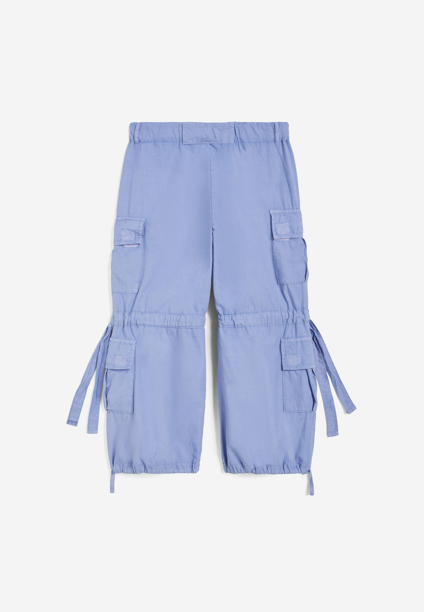 Pantaloni cargo da bambina in cotone tinto capo 2/3
