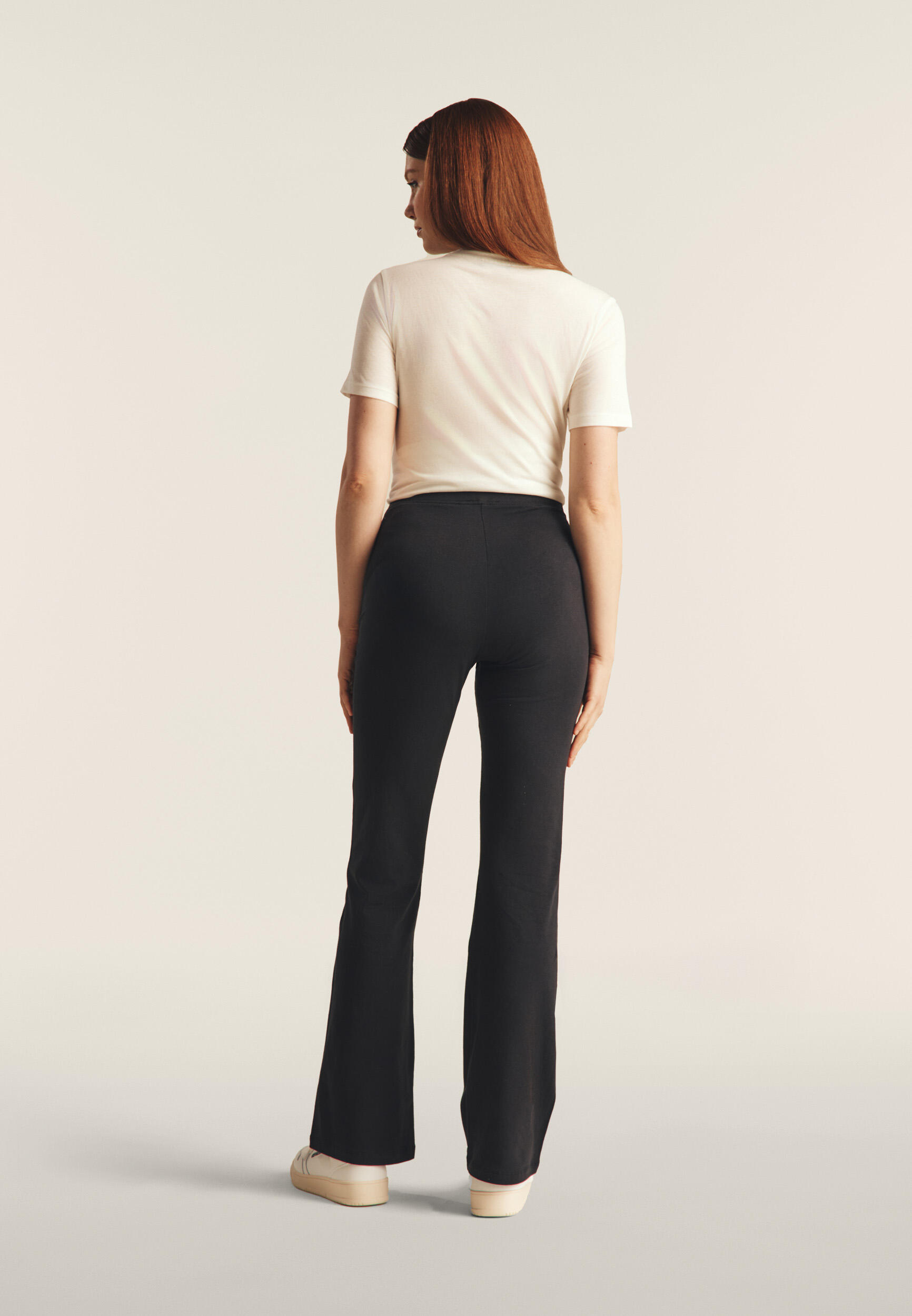 Leggings regular fit in jersey con fondo flare 2/7