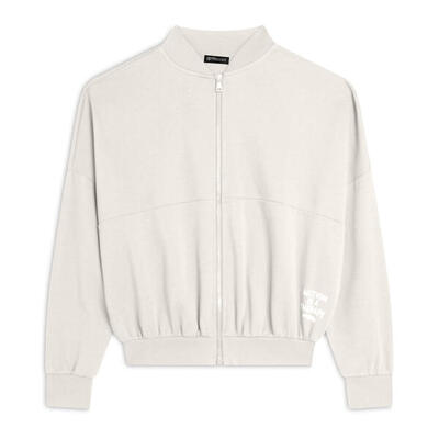 Felpa donna comfort fit chiusura zip e collo stile bomber